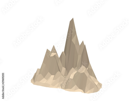Mountain rock. Isolated on ...
