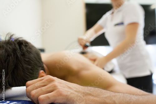 physiotherapist applying massage