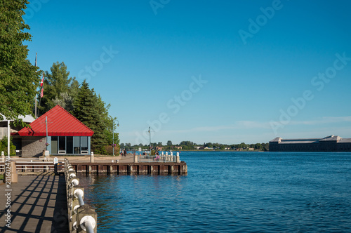 Принти на полотні Boardwalk along St. Mary's River in Sault Ste Marie in Ontario