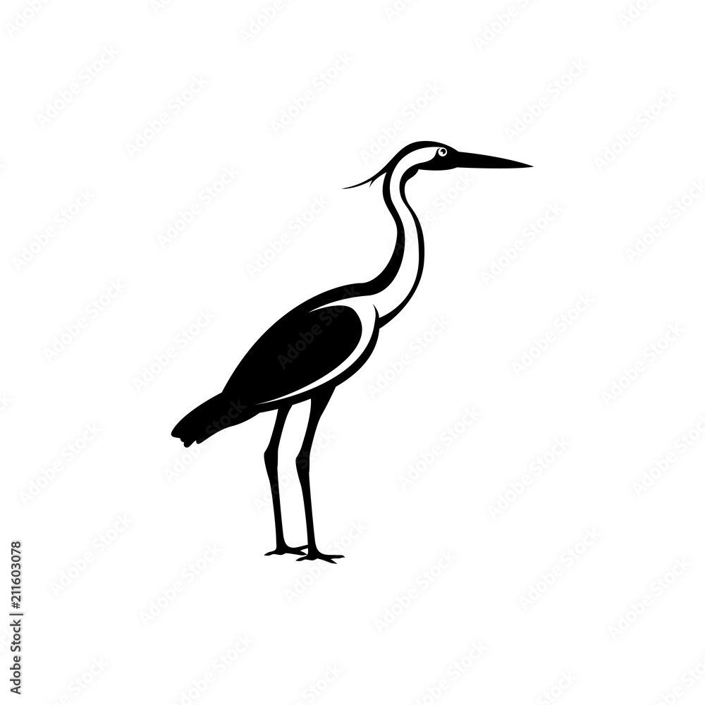 Obraz premium vector heron silhouette