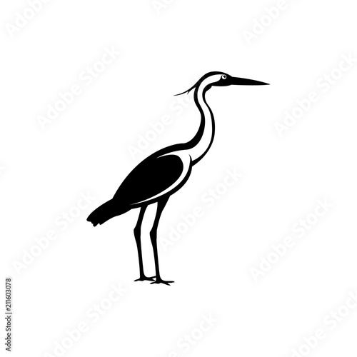 vector heron silhouette
