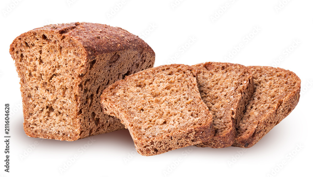 Healthy bread from sprouted grain cut in half and slice Healthy bread from sprouted grain cut in half and slice