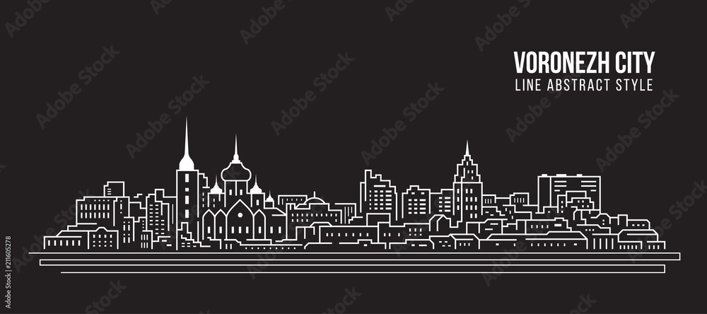 Cityscape Building Line art Vector Illustration design - Voronezh city