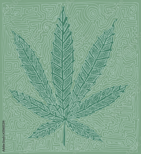 doodle leaf green