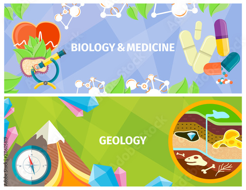 Biology, Medicine and Geology Themed Bright Poster
