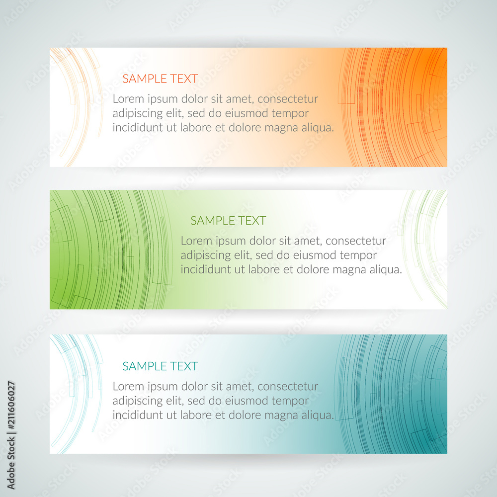 Abstract geometric orange blue green banner Graphic element of the design of templates header business cards banners presentations Vector colorful card