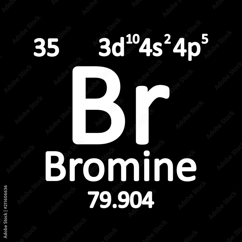 Periodic table element bromine icon. Periodic table element bromine icon.