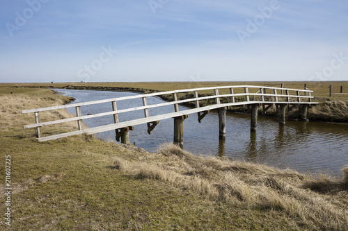 Wallpaper Mural Holzbrücke, Hallig Hooge, Nordfriesland, Schleswig-Holstein, Deutschland, Europa Torontodigital.ca