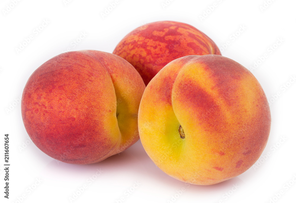 Fresh peaches on white background Fresh peaches on white background
