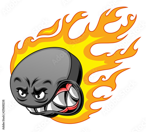 Burning hockey puck