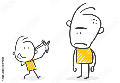 Strichfiguren / Strichmännchen: David gegen Goliath. (Nr. 263)	