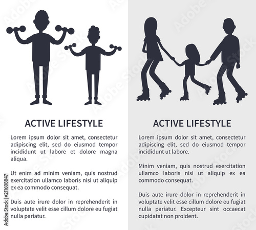 Active Lifestyle  Picture with People Silhouettes