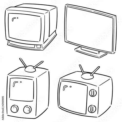 vector set of television