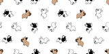 Dog seamless pattern vector french bulldog isolated cartoon repeat background wallpaper