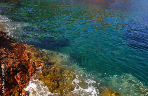 Clear blue water