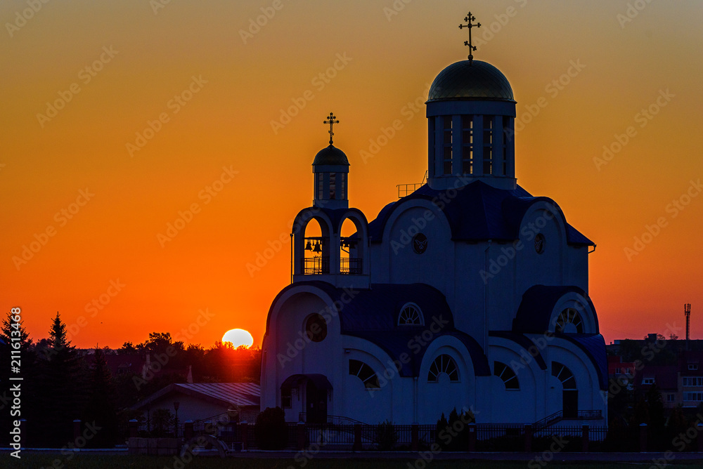 Orthodox Christian church at dawn