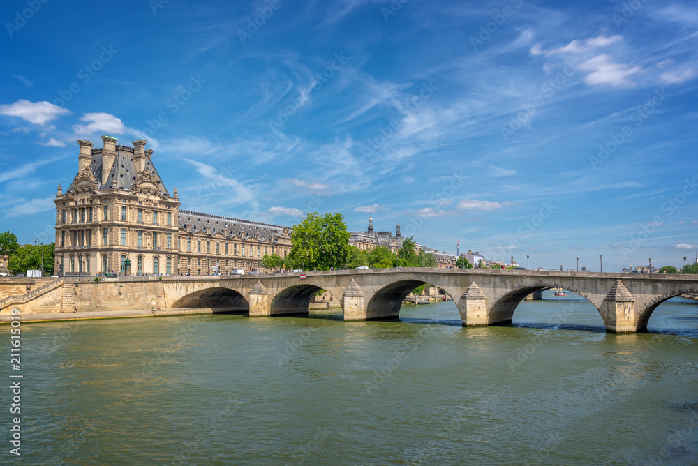 Pont Royal (Royal bridge) and the Seine river in Paris, France
