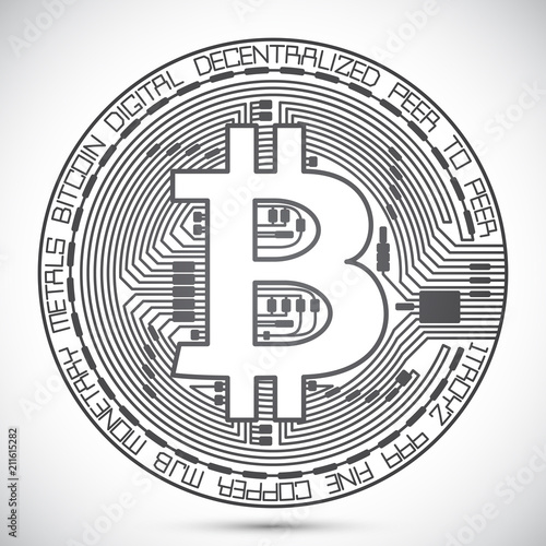 Bitcoin Coin Lined Icon