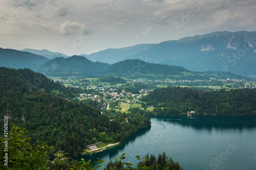 View from the top of Mala Osojnica to Lake Bled, Slovenia