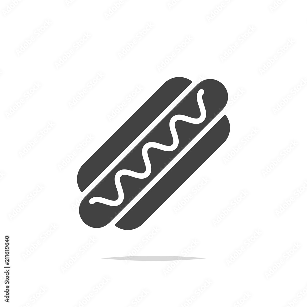 Hot dog icon vector isolated