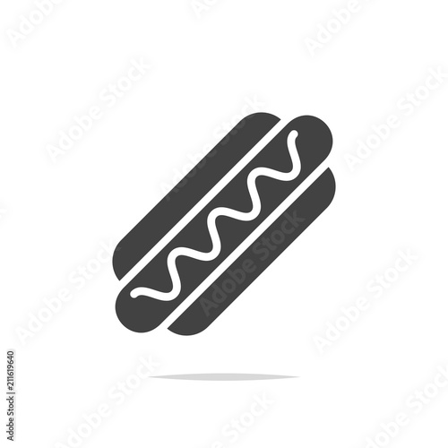 Hot dog icon vector isolated