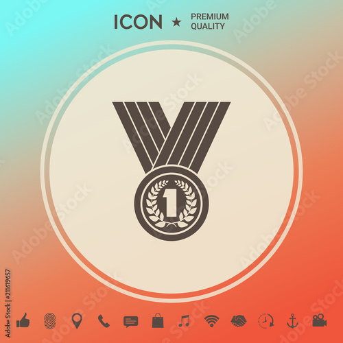 Medal with Laurel wreath. Icon