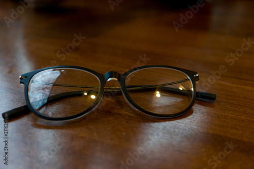 Glasses on table