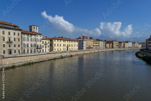 Old Town of pisa at the Arno river