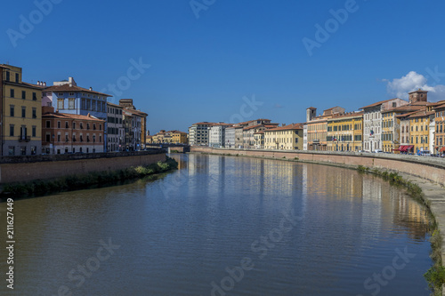 Old Town of pisa at the Arno river © pwmotion