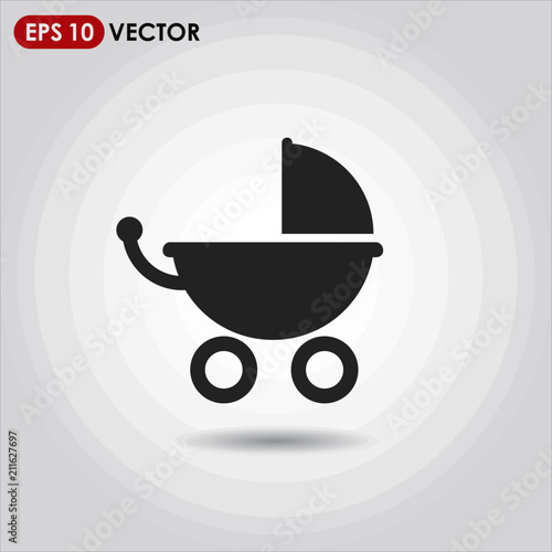 stroller single vector icon on light background
