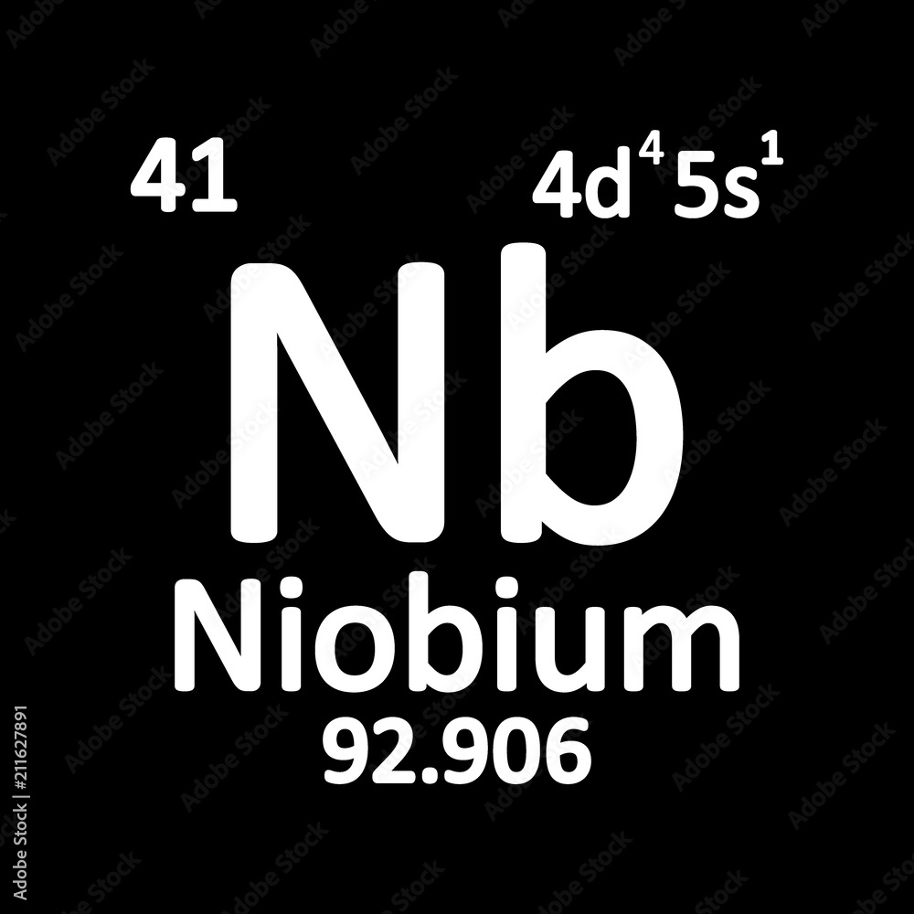 Periodic table element niobium icon. Periodic table element niobium icon.