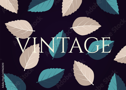 Vector vintage menthol healthy aroma. Mint vintage  leaves vector logo