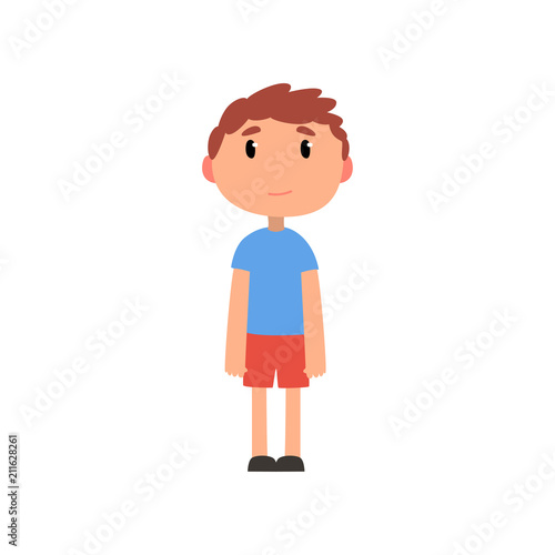 Cute litlle preschooler boy cartoon vector Illustration on a white background