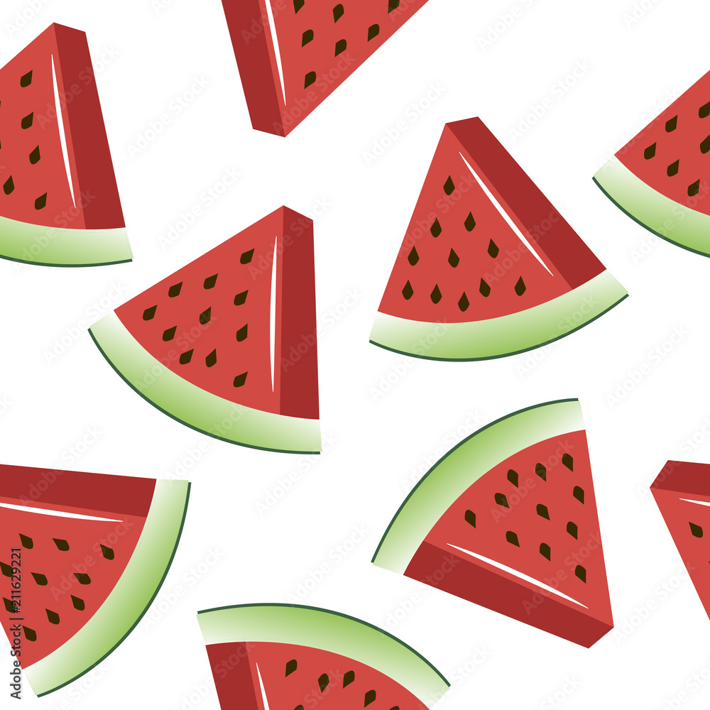 Naklejka bright slices of watermelon pattern