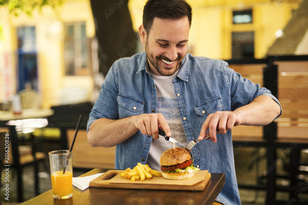 Eating burger Eating burger