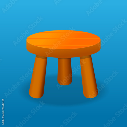 wooden stool vector illustration.