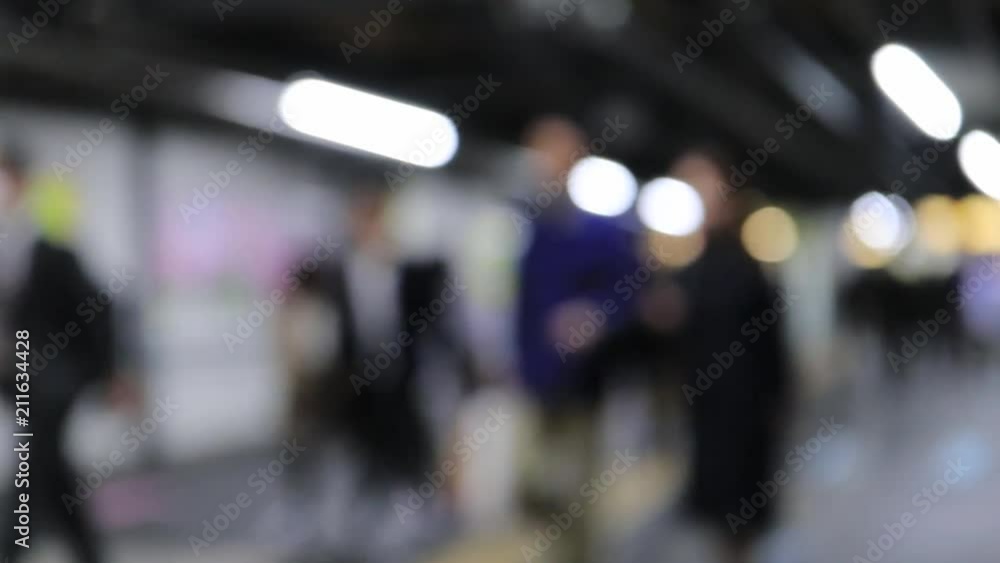 Blurred Viewing Walking People At Shibuya Station, Japan Blurred Viewing Walking People At Shibuya Station, Japan