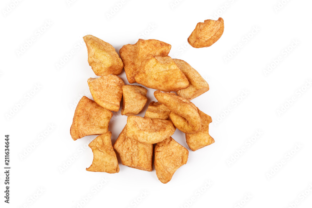Dried apple slices isolated on white background Dried apple slices isolated on white background