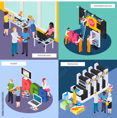 Advertising Agency Isometric Concept