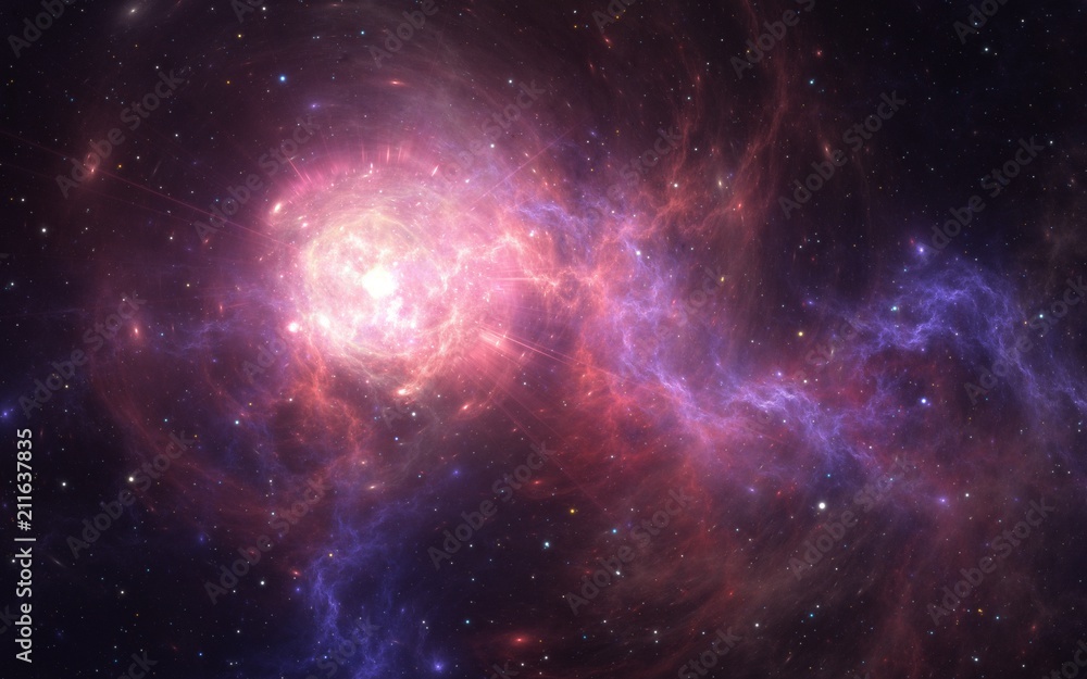 Expanding giant star flying through deep space. Expanding giant star flying through deep space.