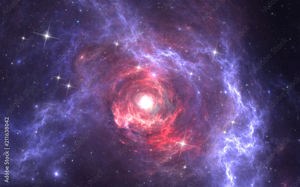 Expanding giant star in deep space. Expanding giant star in deep space.