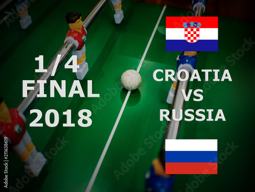 Russia 2018, football match. Final. One Eighth Of Cup. Match Croatia VS Russia photo