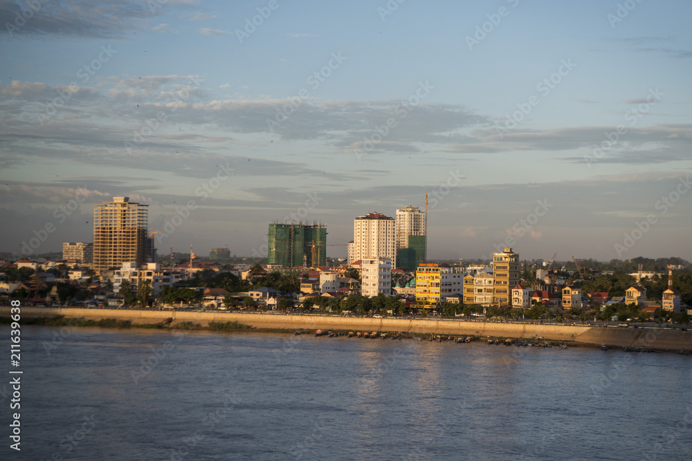 CAMBODIA PHNOM PENH TONLE SAP RIVER CITY