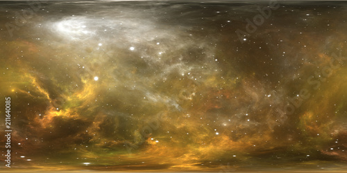 Fototapeta Naklejka Na Ścianę i Meble -  Virtual reality stellar system and nebula. Panorama, environment 360 HDRI map. Equirectangular projection, spherical panorama.