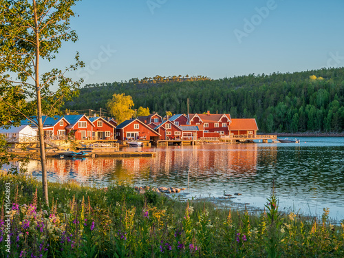 Swedish Archipelago in Norrfallsviken, High Coast area in north part of Sweden in summer.