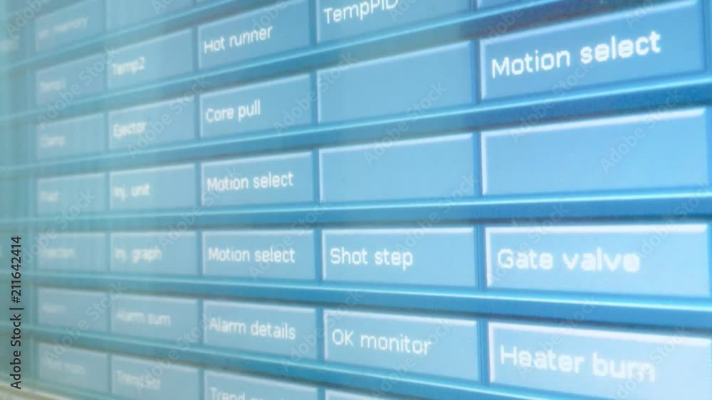 Full video HD industry and technology concept from electronic injection monitor board control with text and detail background Full video HD industry and technology concept from electronic injection monitor board control with text and detail background