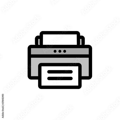 Printer icon. Vector illustration isolated on white background in flat design.
