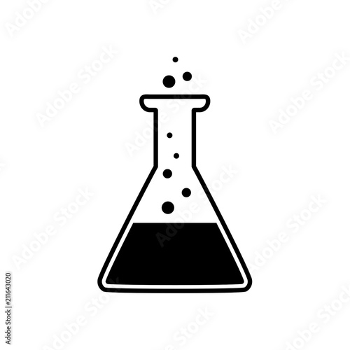 Simple flat test tube vector icon isolated on white background.