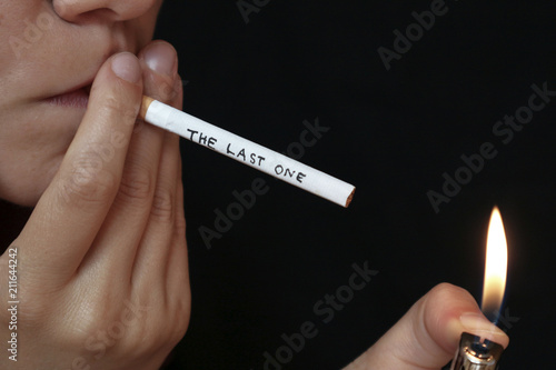 Photos The last one cigarette concept