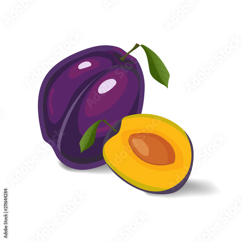 Plum isolated on a white background
